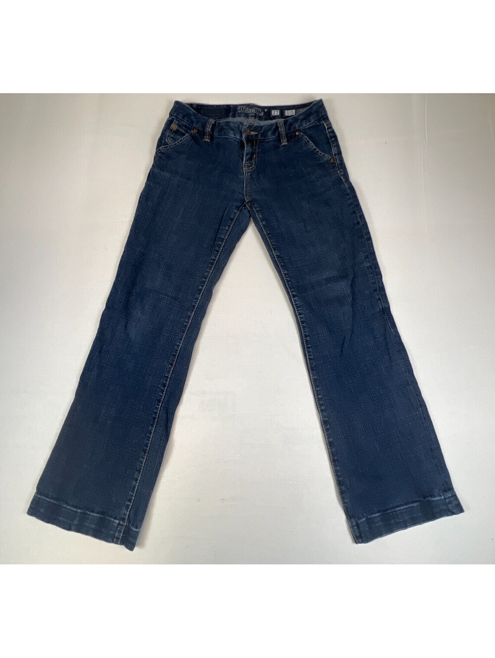 Miss Me Womens Size 27 Mid-Rise Wide Leg Jeans Blue Denim Stretch Pants